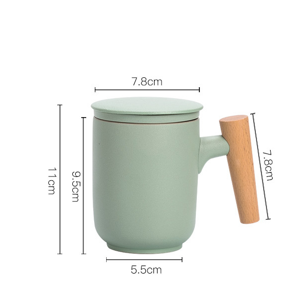 Le Mug Infuseur – Mug à Thé avec Filtre, Couvercle & Anse en Bois