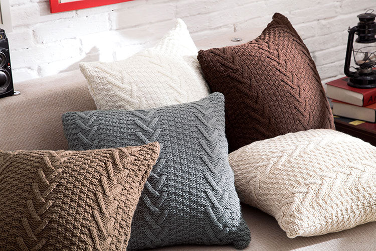 Housse Torsade – Housse de Coussin en Grosse Maille