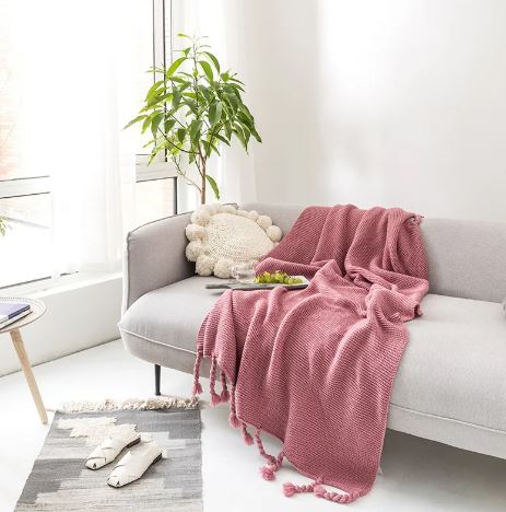 Le Plaid Câlin – Plaid en Maille Tricotée
