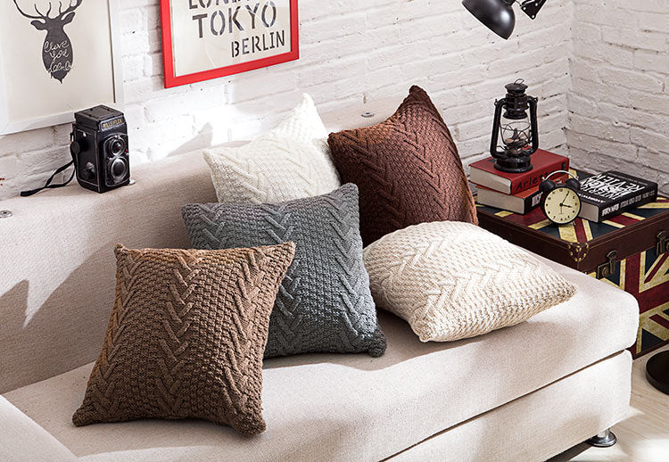Housse Torsade – Housse de Coussin en Grosse Maille