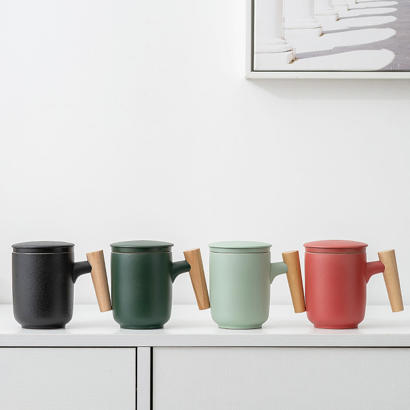 Le Mug Infuseur – Mug à Thé avec Filtre, Couvercle & Anse en Bois