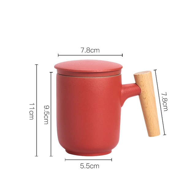 Le Mug Infuseur – Mug à Thé avec Filtre, Couvercle & Anse en Bois