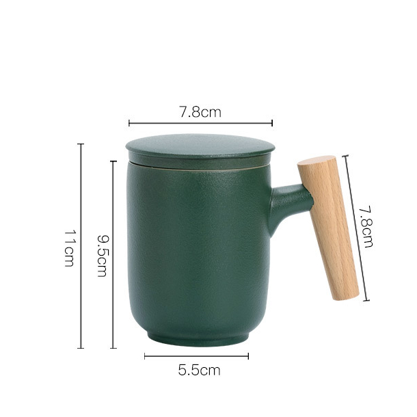 Le Mug Infuseur – Mug à Thé avec Filtre, Couvercle & Anse en Bois