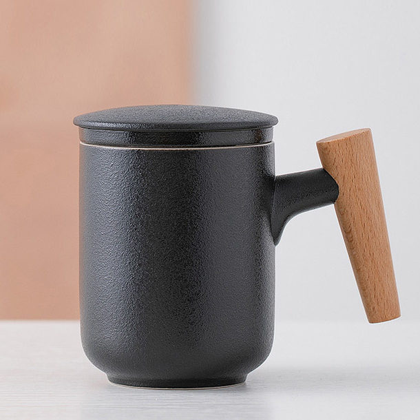 Le Mug Infuseur – Mug à Thé avec Filtre, Couvercle & Anse en Bois