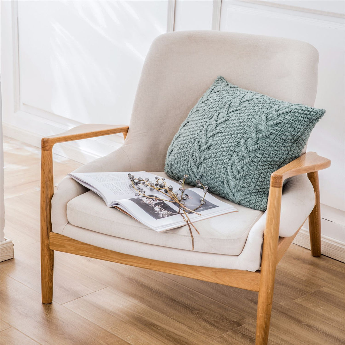 Housse Torsade – Housse de Coussin en Grosse Maille