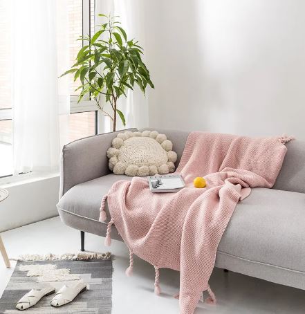 Le Plaid Câlin – Plaid en Maille Tricotée